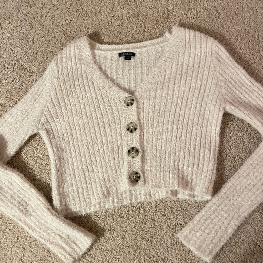 Wild Fable cream button-up cardigan
